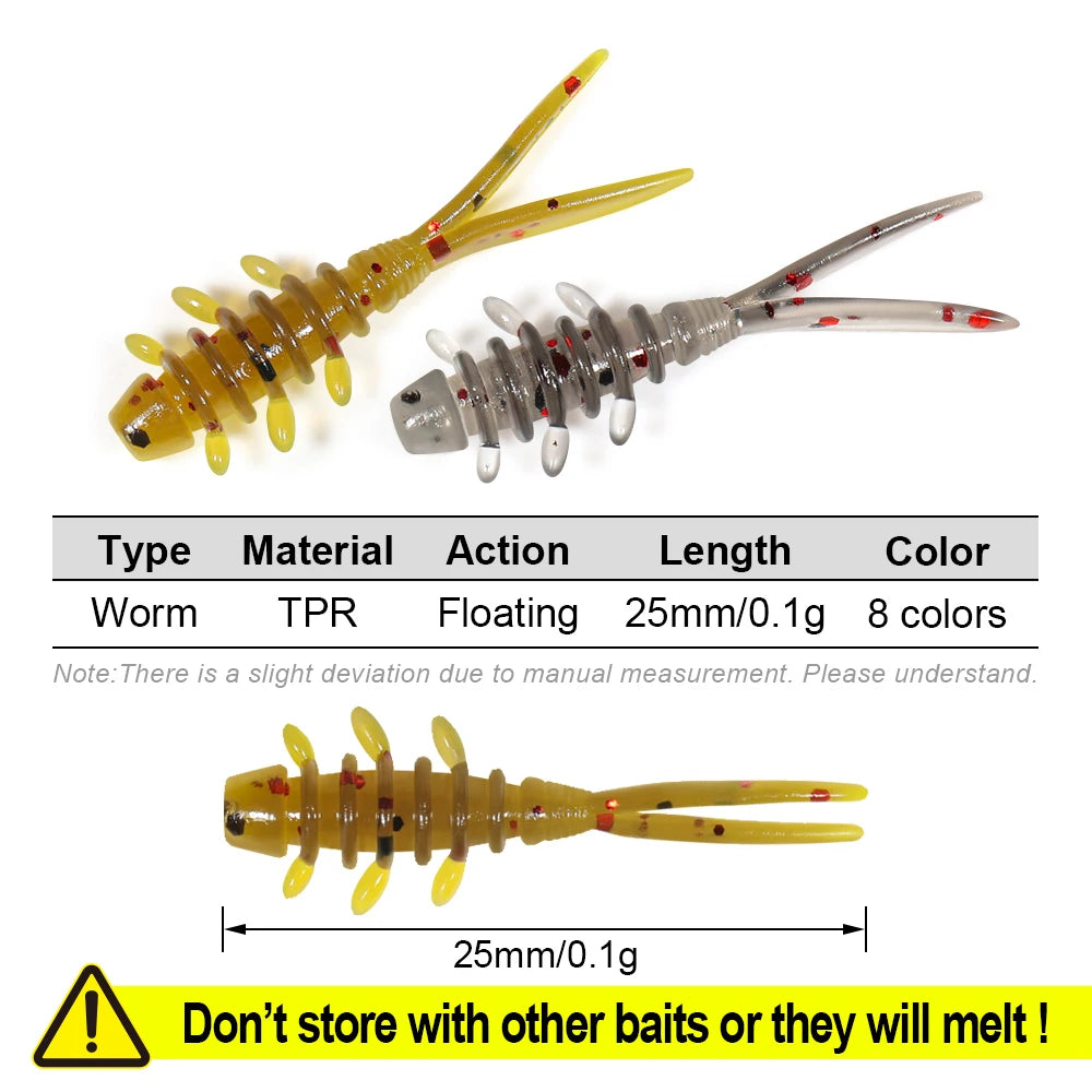 Micro Worm Fishing Lure Set