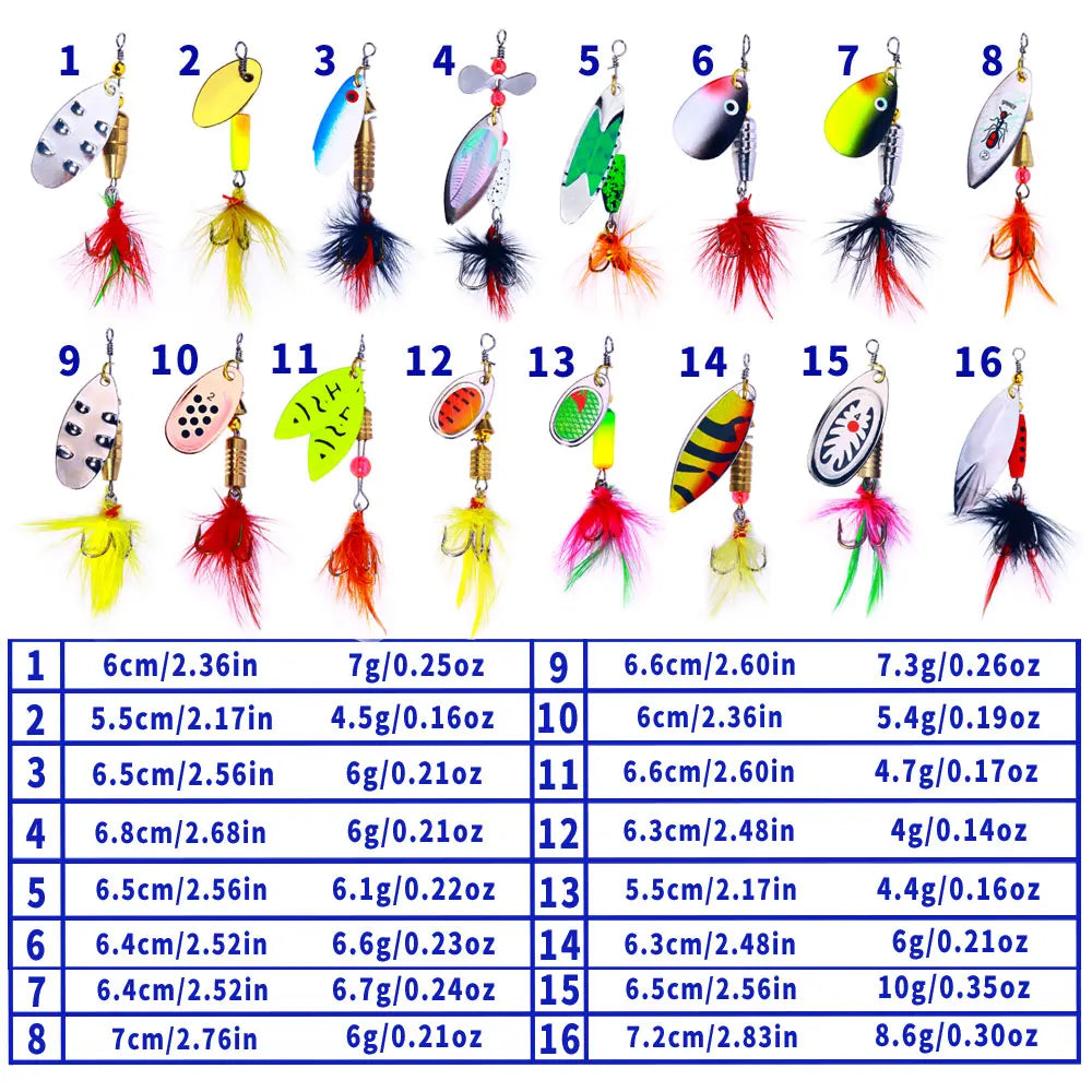 Feather Fishing Lure 16pcs
