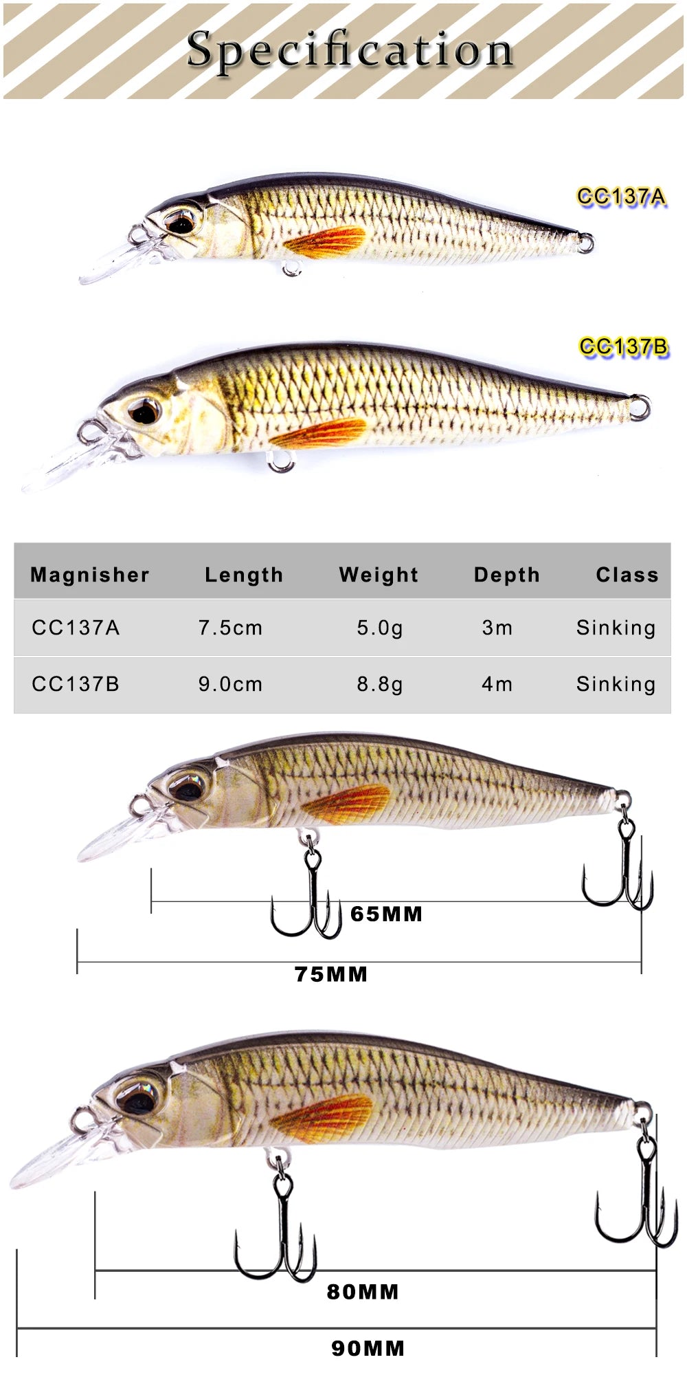 Sinking Minnow Fishing Lure